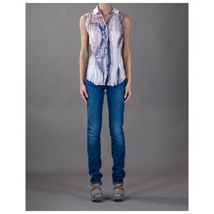 Acne Studios Needle Marine High Rise Jeans Women’s Size 26 Blue Cotton Blend